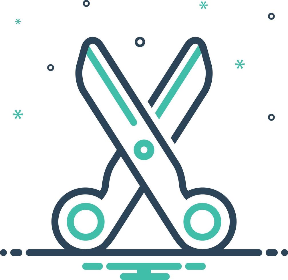 Mix icon for scissors vector