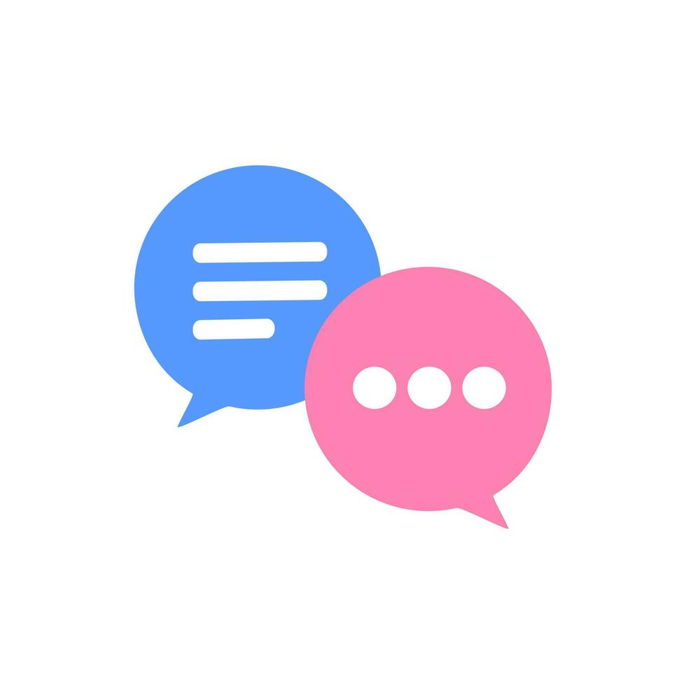 Speech bubble icons. Flat chat, talk, messenger, communication, dialogue bubble icon. Vector illustration square, circle and rectangle chat box. Banner, sticker, tag, badge template.