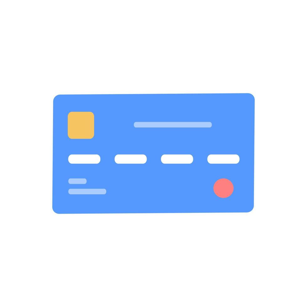 Flat credit card vector icon. Concept of banking operation, financial transaction, payments, online banking, money transfer, online buying, contactless online shopping. Minimal style.