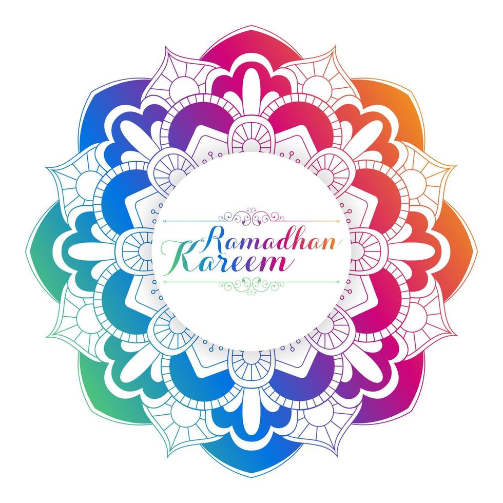 Ramadan kareem greeting with Arabic floral pattern islamic background vector
