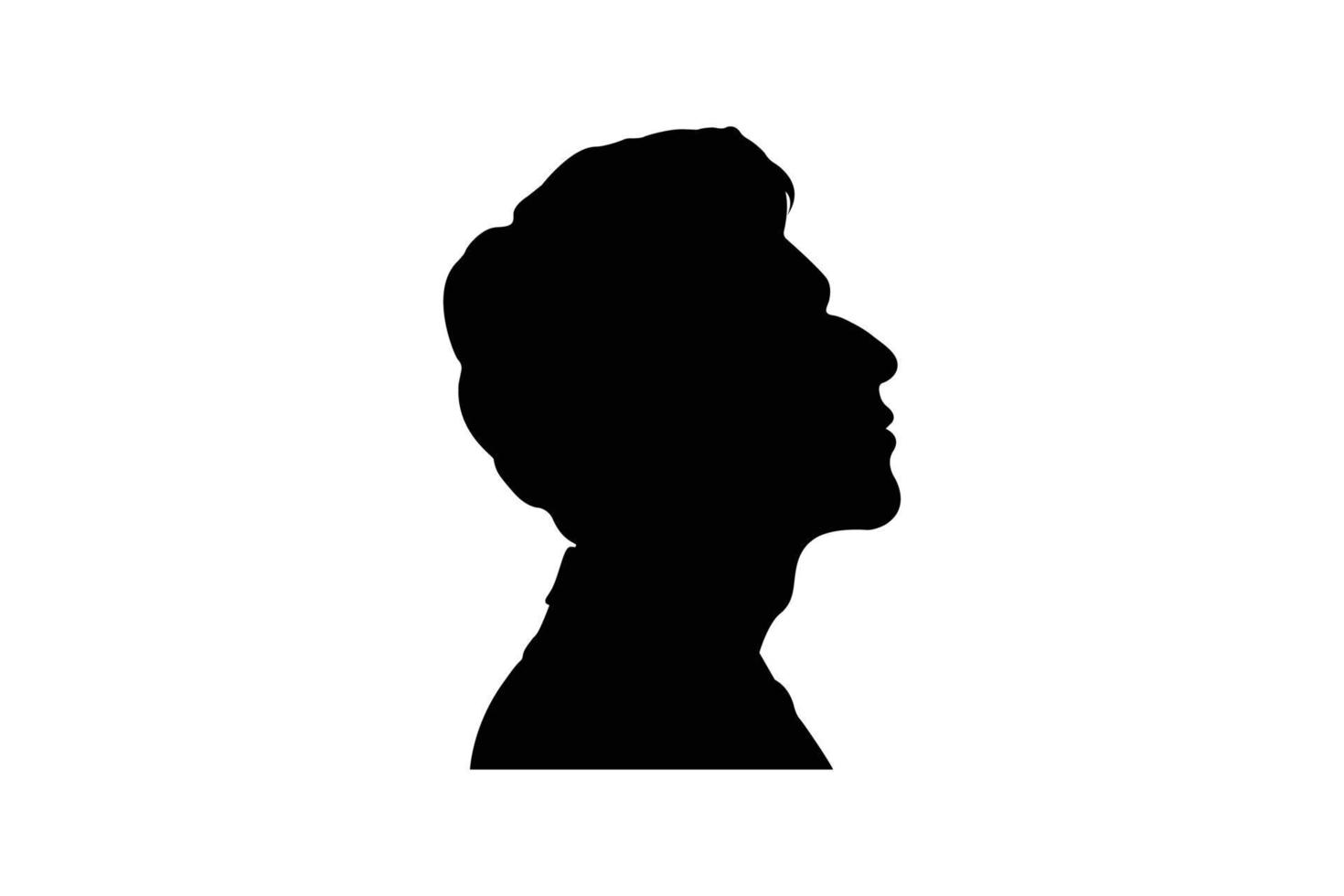 icono de l??nea de perfil de hombre. siluetas de cabezas de hombre