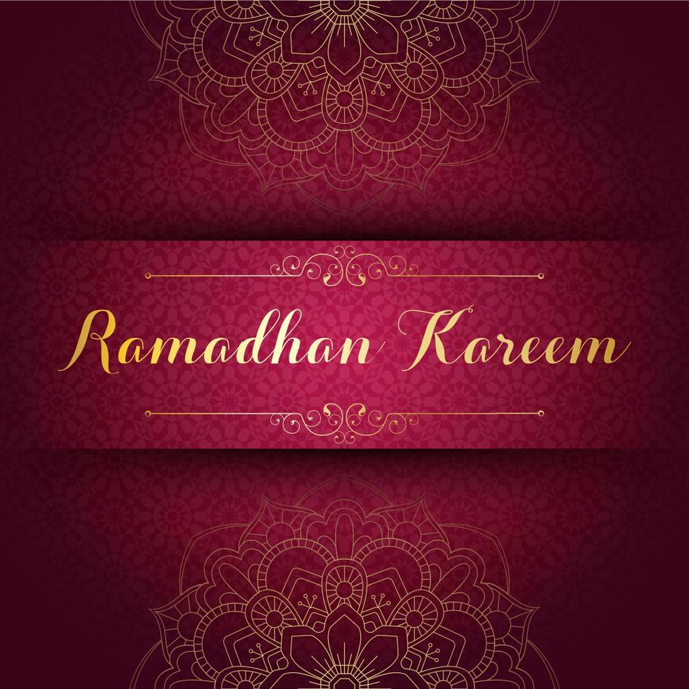 Ramadan Kareem greeting card template with arabic geometric pattern vector