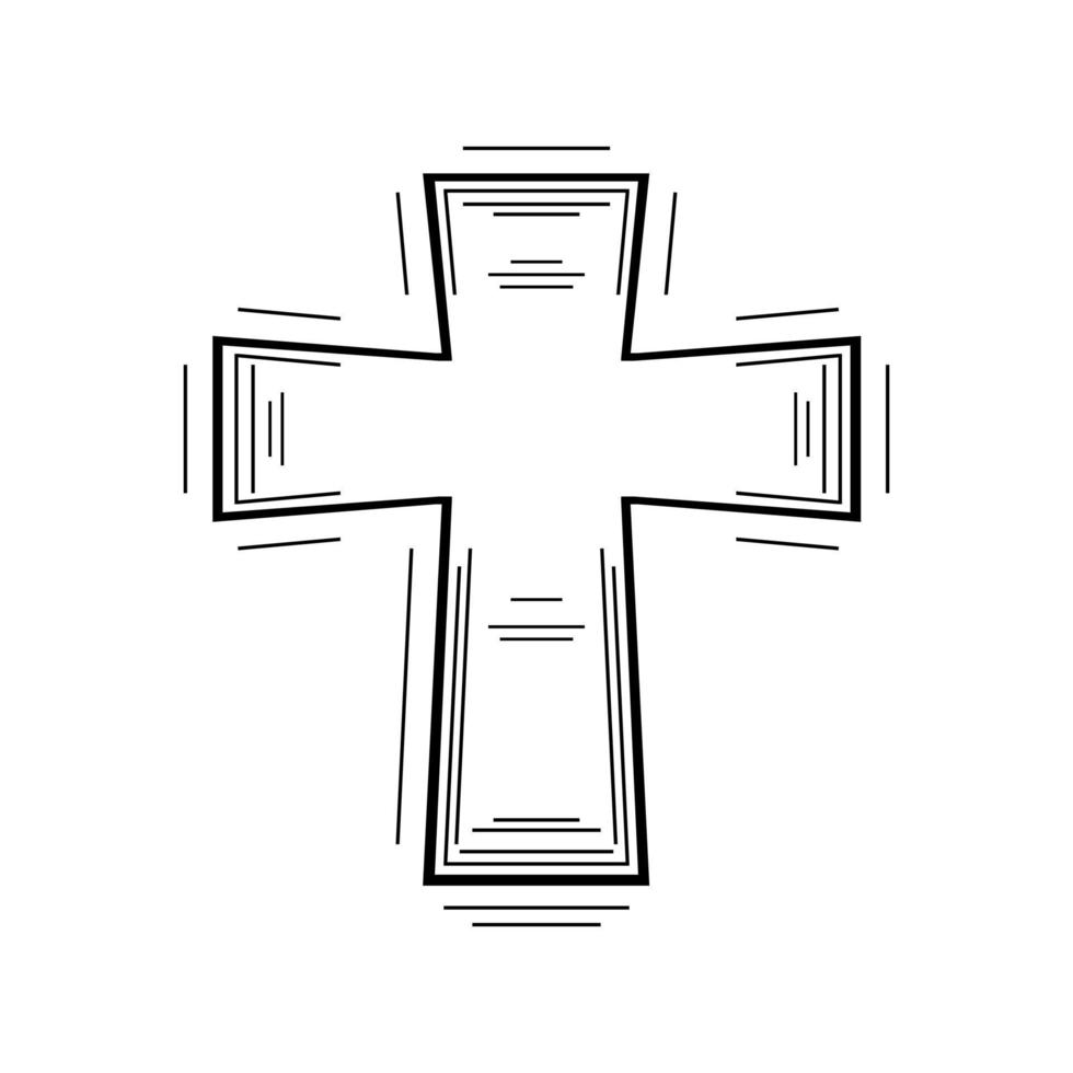 christian White crucifix cross flat vector icon design.