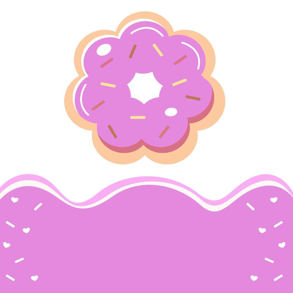 purple Donut vector set isolated on white and purple background. Top View Donuts collection into glaze with blueberry.flat design illustration. Kawaii,cute cartoon sweets and desserts.