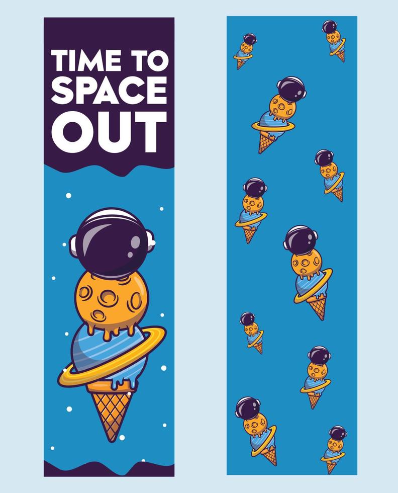 Space Themed Bookmark vector