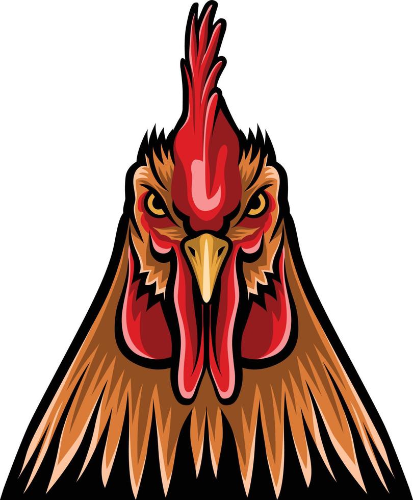 colorful chicken head vector illustration