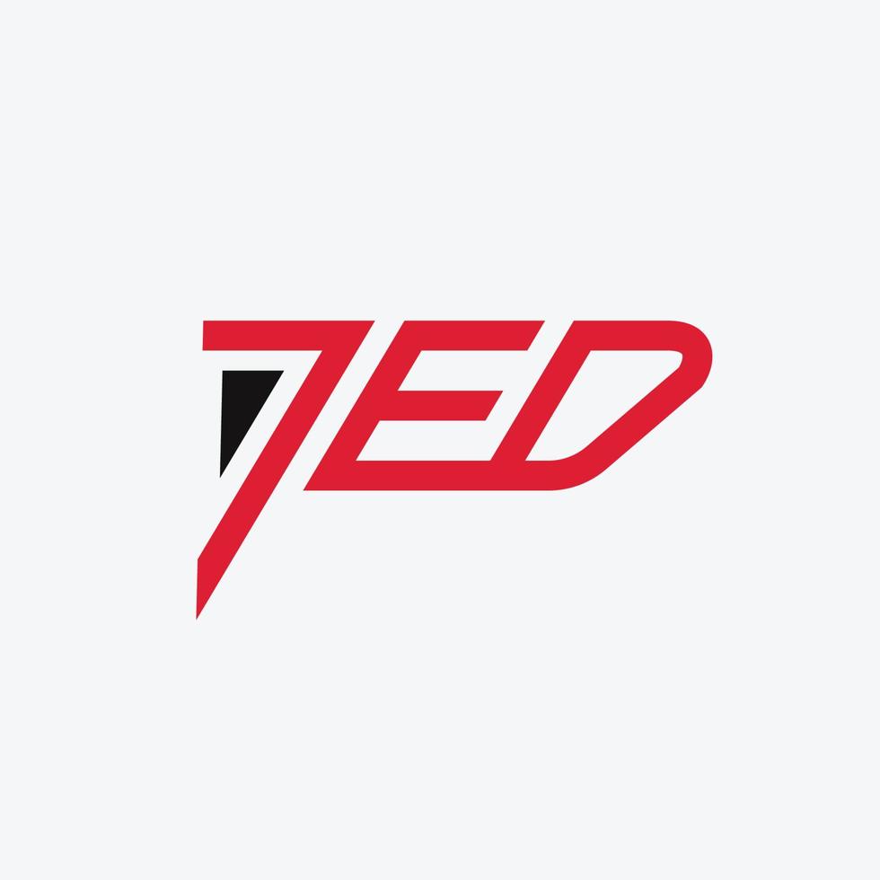 Letter JED logogram design concept vector