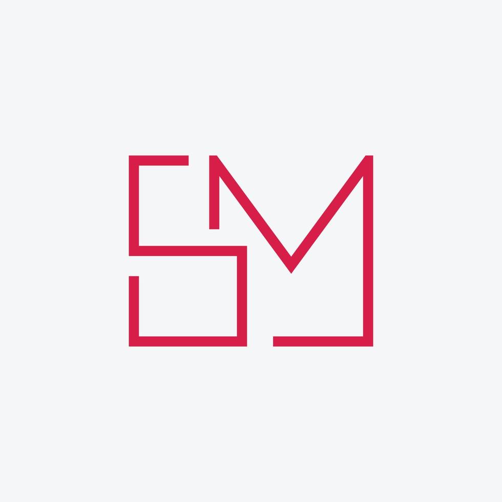 letter SM logogram design concept vector