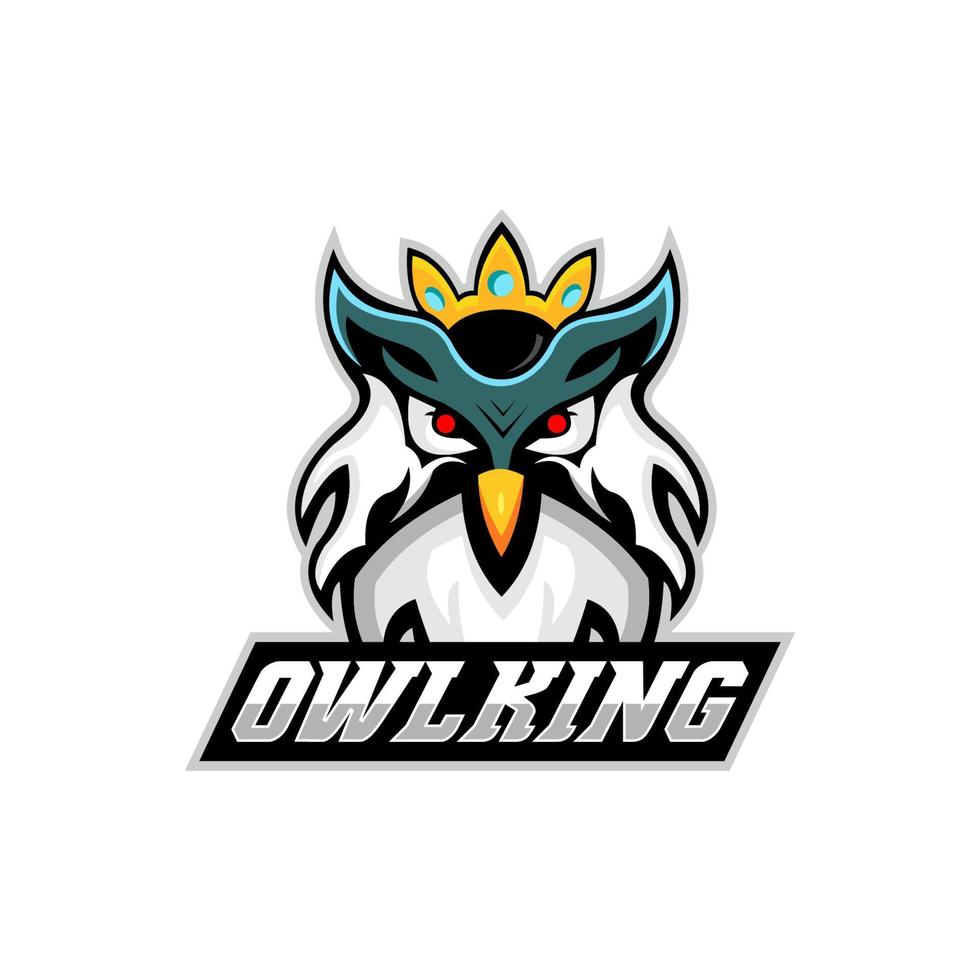 Owl king logo design vector