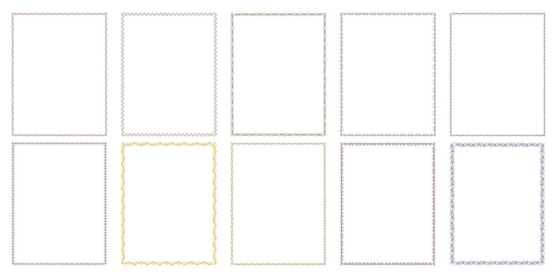 Cute flower pattern border Designed in doodle style for cards, worksheets, paper patterns, digital prints, scrapbooks, covers and more. vector