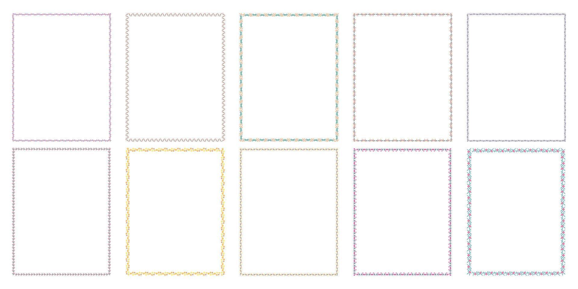 Cute flower pattern border Designed in doodle style for cards, worksheets, paper patterns, digital prints, scrapbooks, covers and more. vector