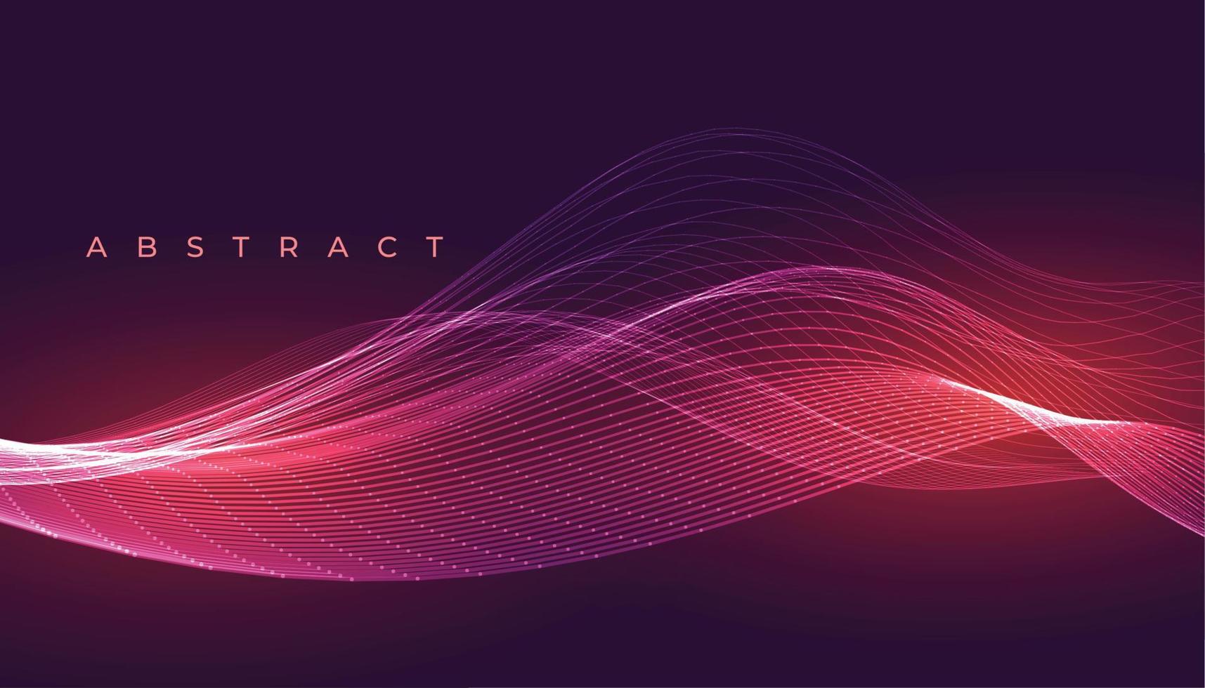 abstract glowing wave lines red banner vector