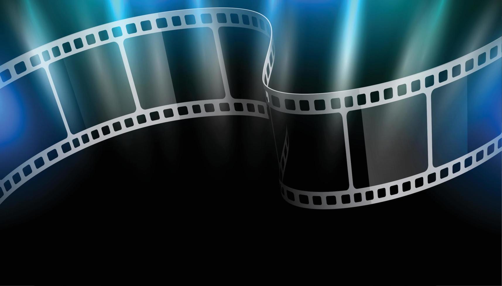 3d film strips with light effect background vector