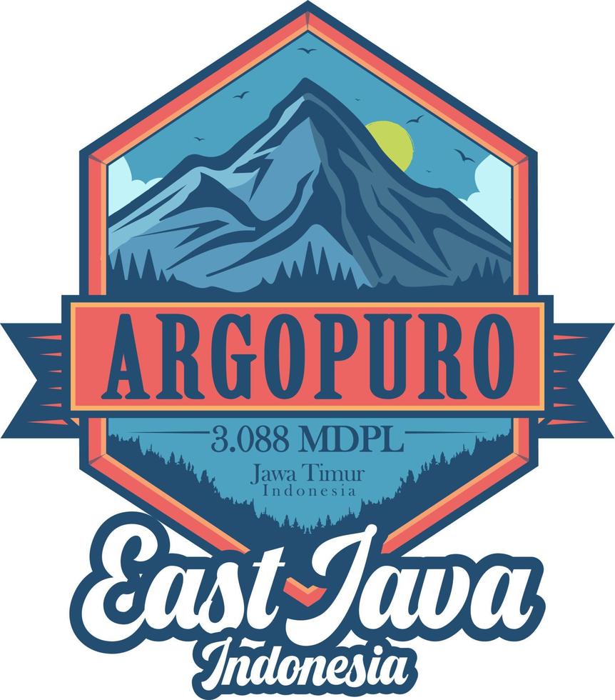 Mountain logo vector illustration. Mount Arjuno