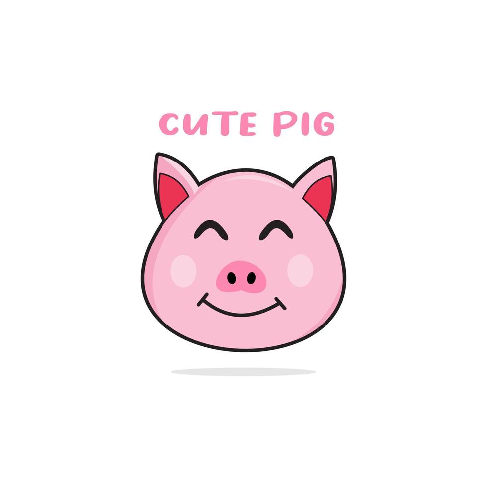 cartoon cute pig character vector