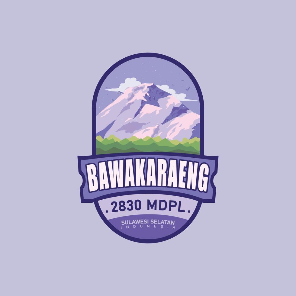 Mountain Logo. The mountain originating from Indonesia is named Mount Bawakaraeng. with a height of 2,830 meters vector