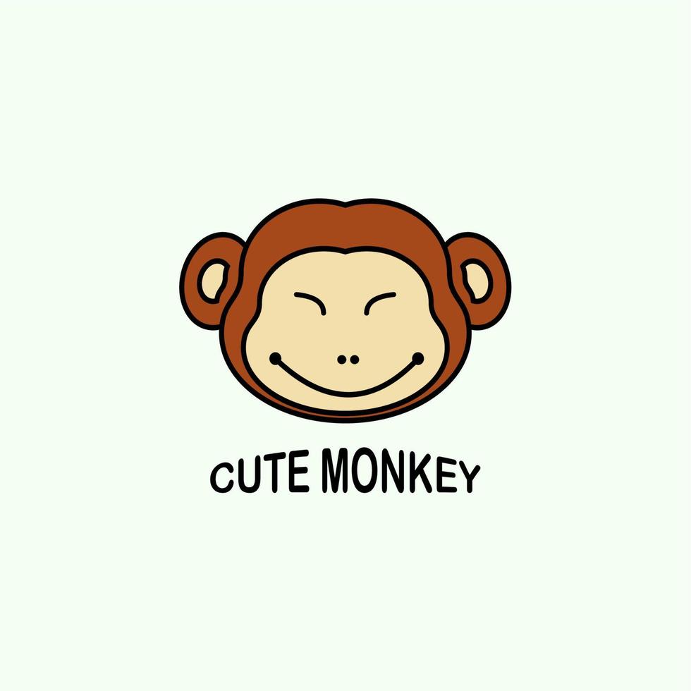 cartoon cute monkey character vector