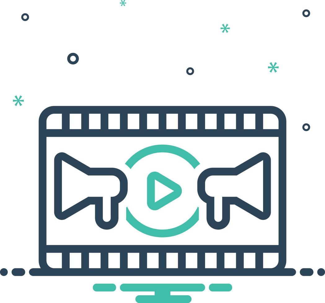 Mix icon for video marketing vector