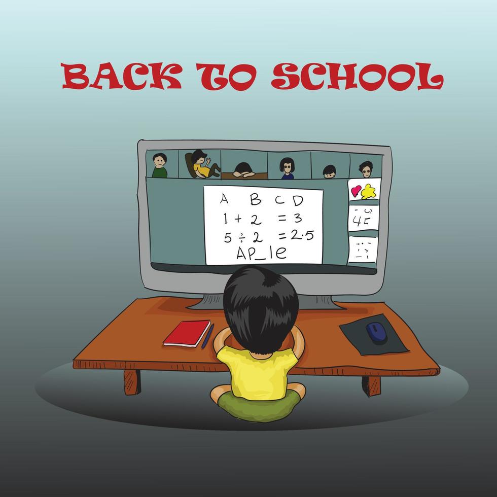 back to school hand drawn cartoon vector illustration