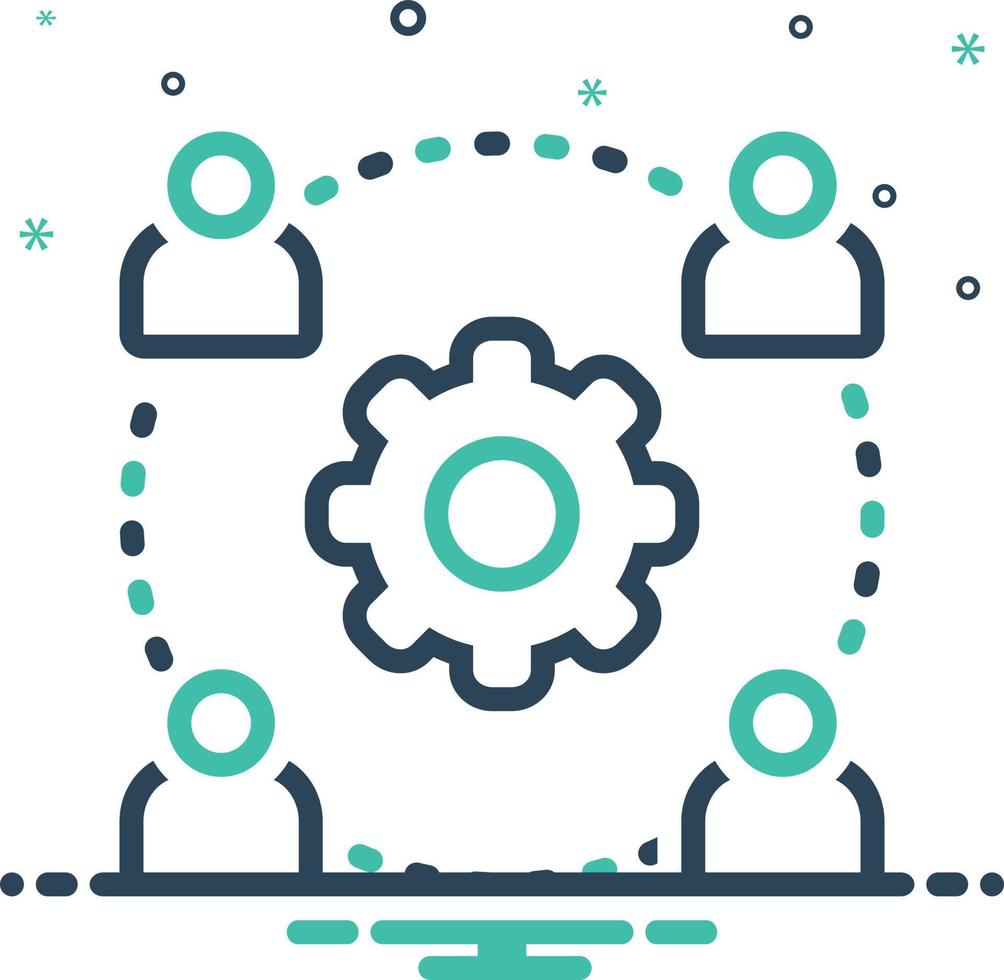 Mix icon for outsource management vector