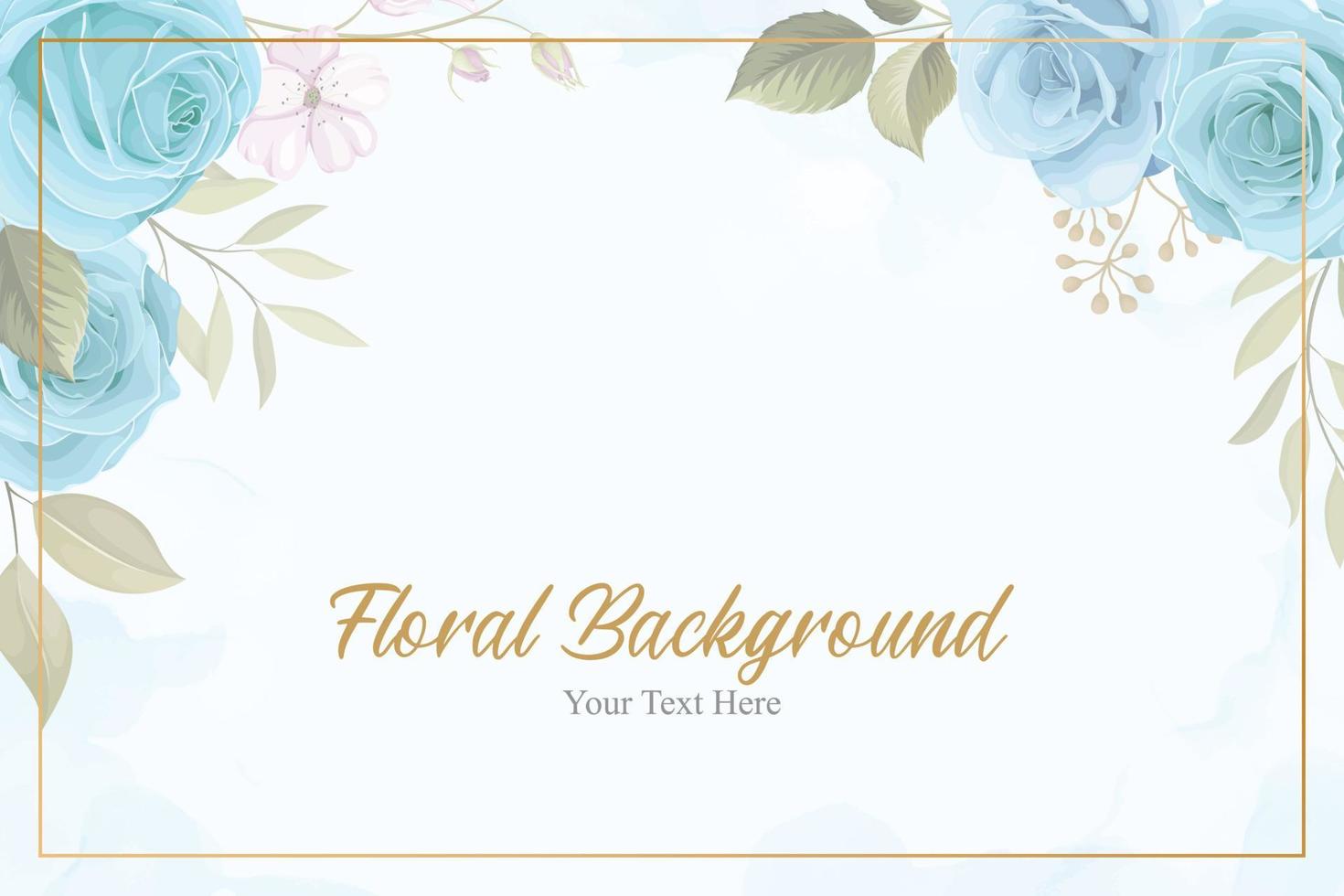 Beautiful floral background with blue flowers vector