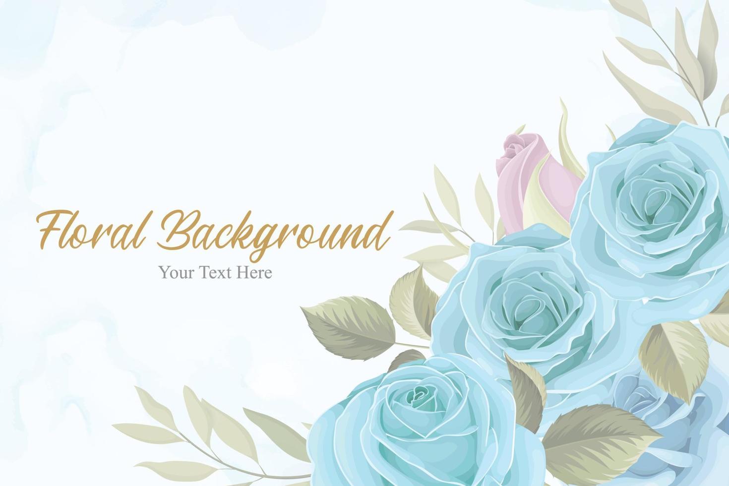 Beautiful floral background with blue flowers vector