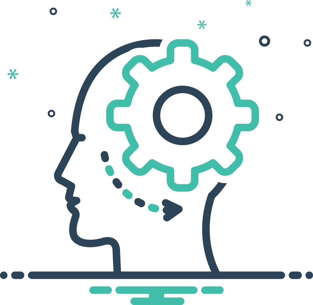 Mix icon for brain process vector