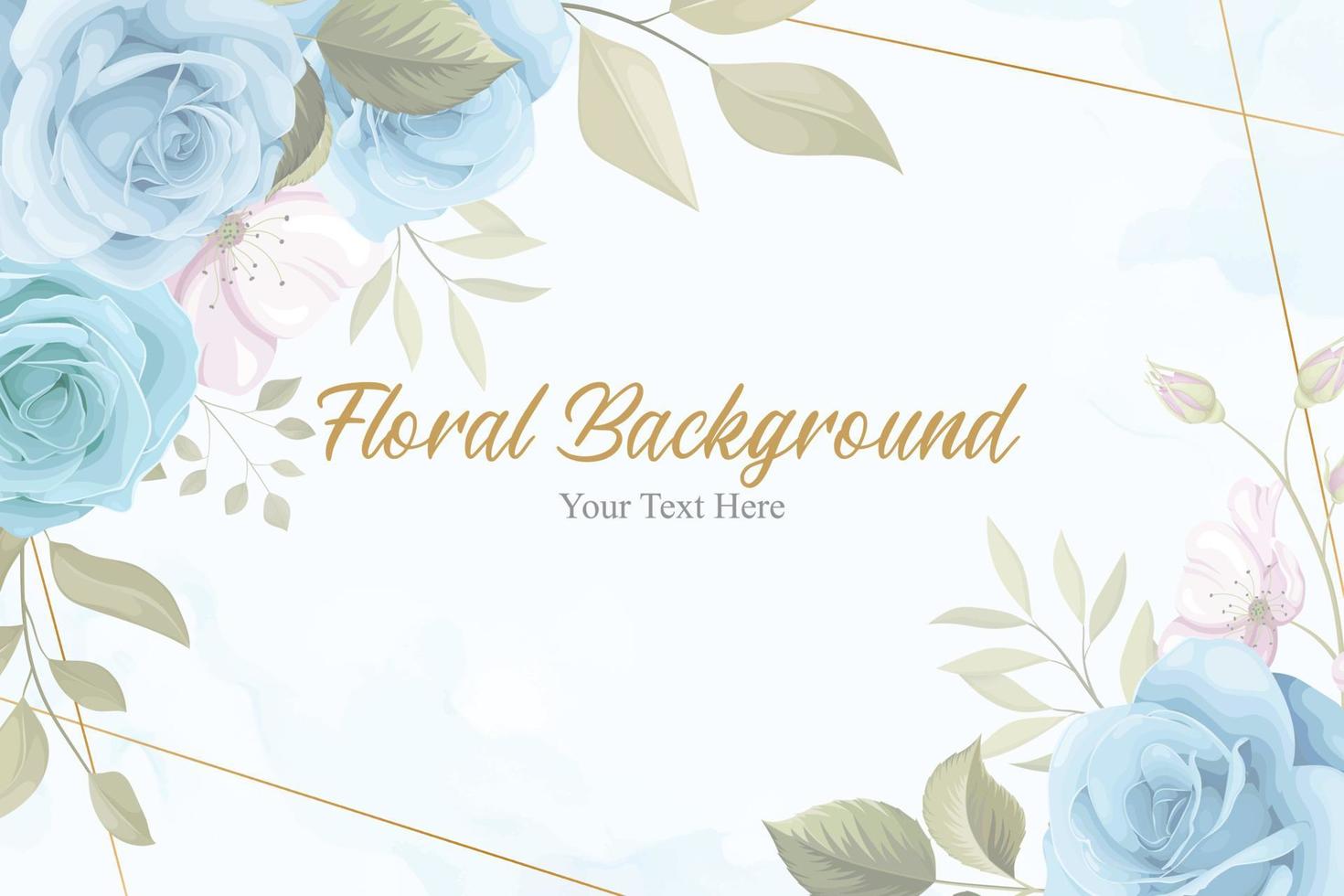 Beautiful floral background with blue flowers vector