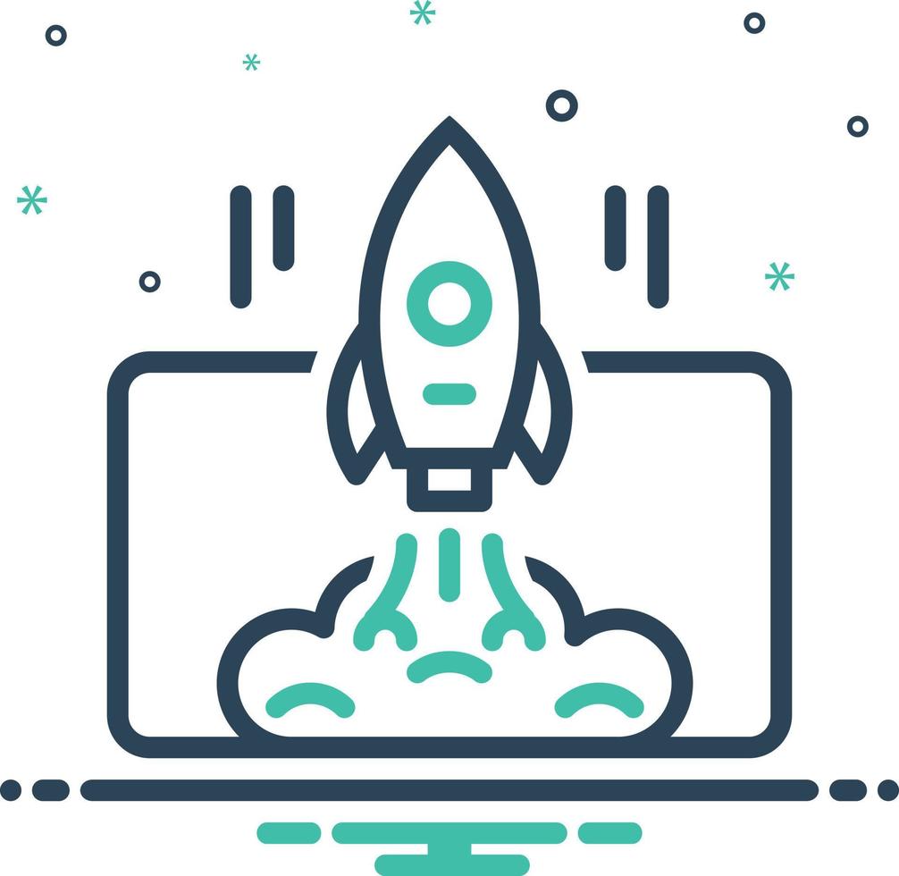 Mix icon for startup launch vector