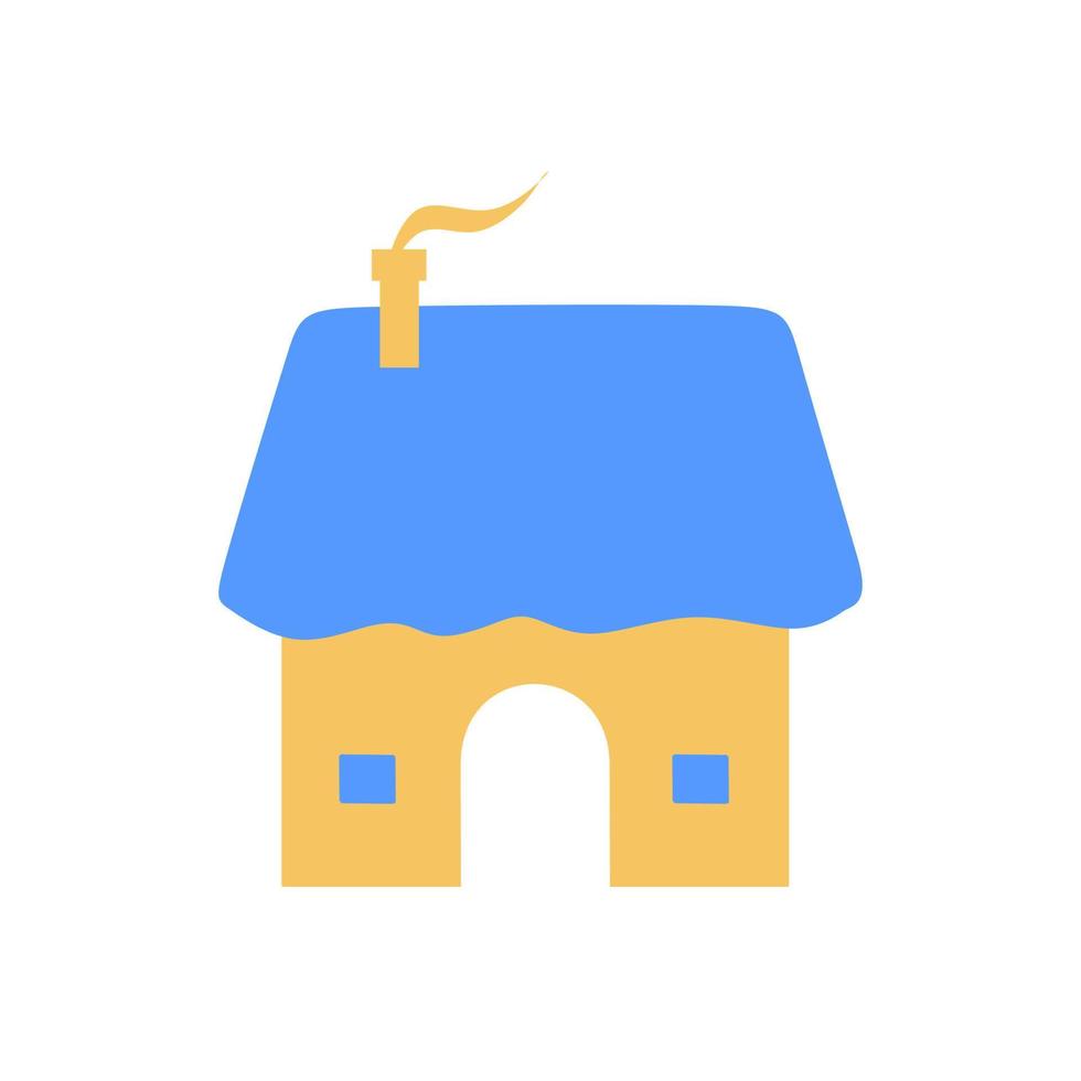 Flat house vector icon. Minimal home, villa, cottage, townhouse, real estate, mortgage, loan concept. Cartoon minimalistic style.