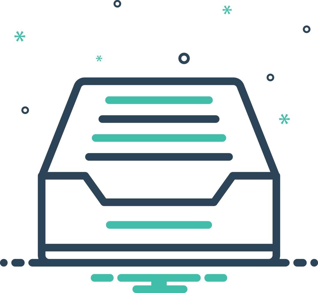 Mix icon for mailbox tray vector