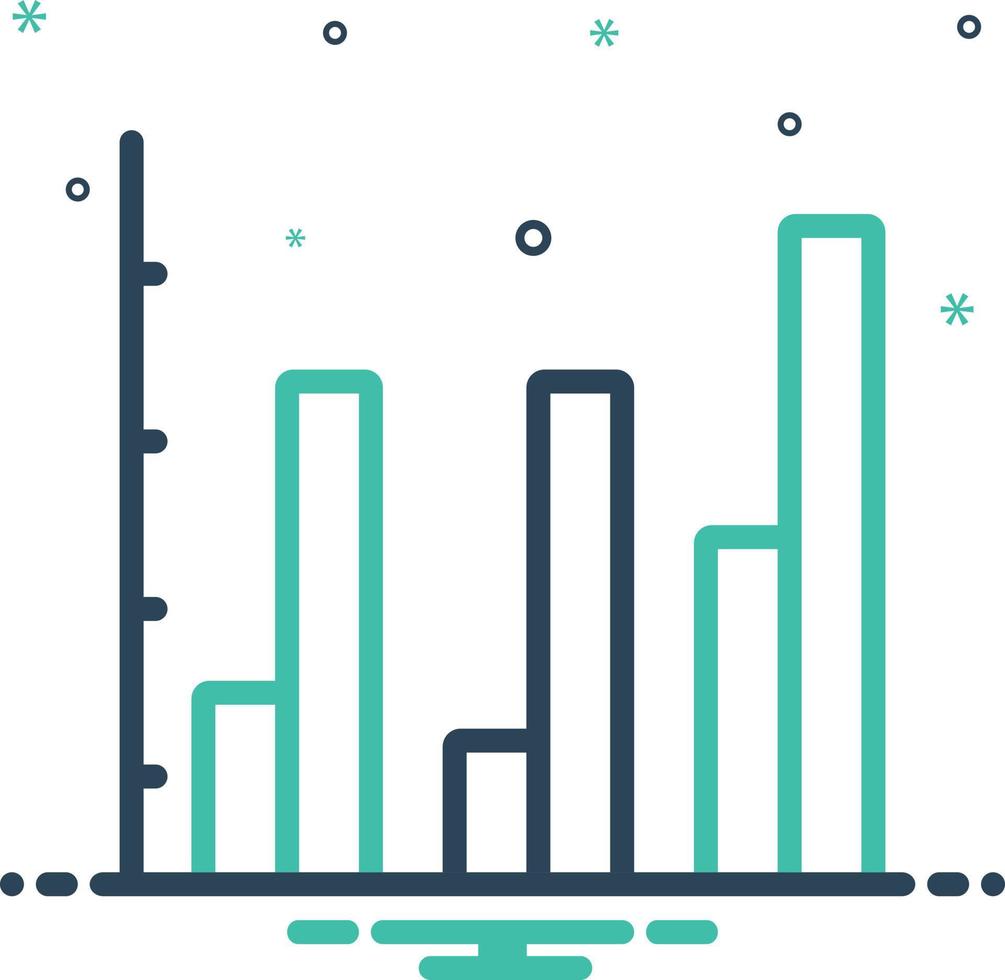 Mix icon for bar chart vector
