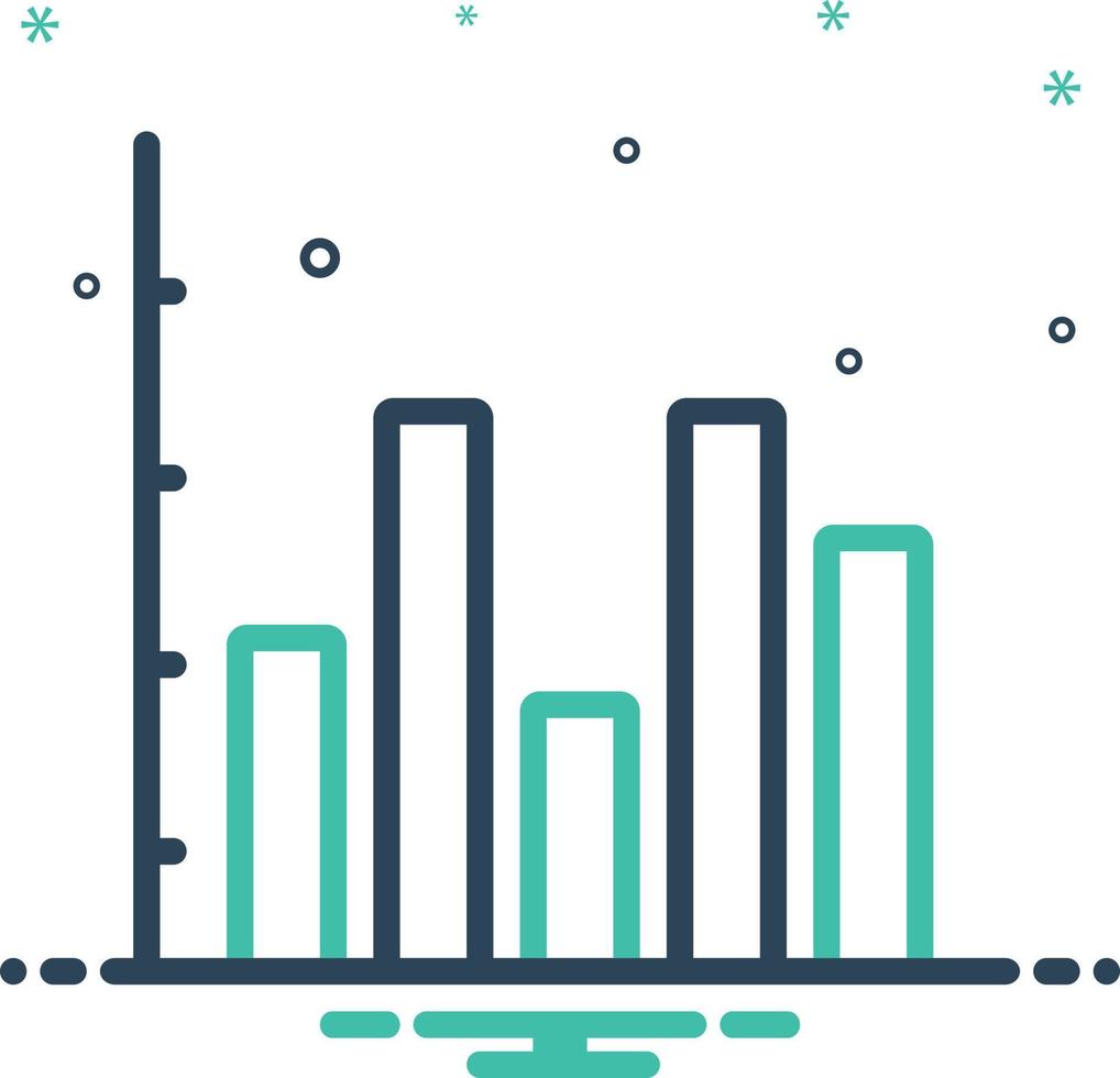Mix icon for bar chart vector