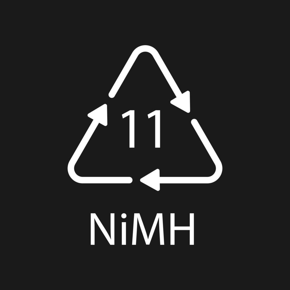 Battery recycling symbol 11 NiMH. Vector illustration