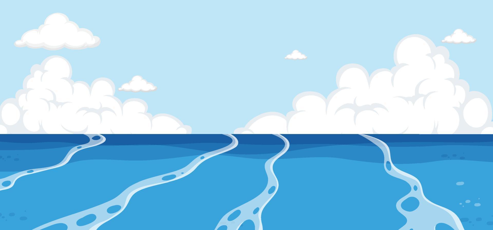 Empty ocean sea background vector