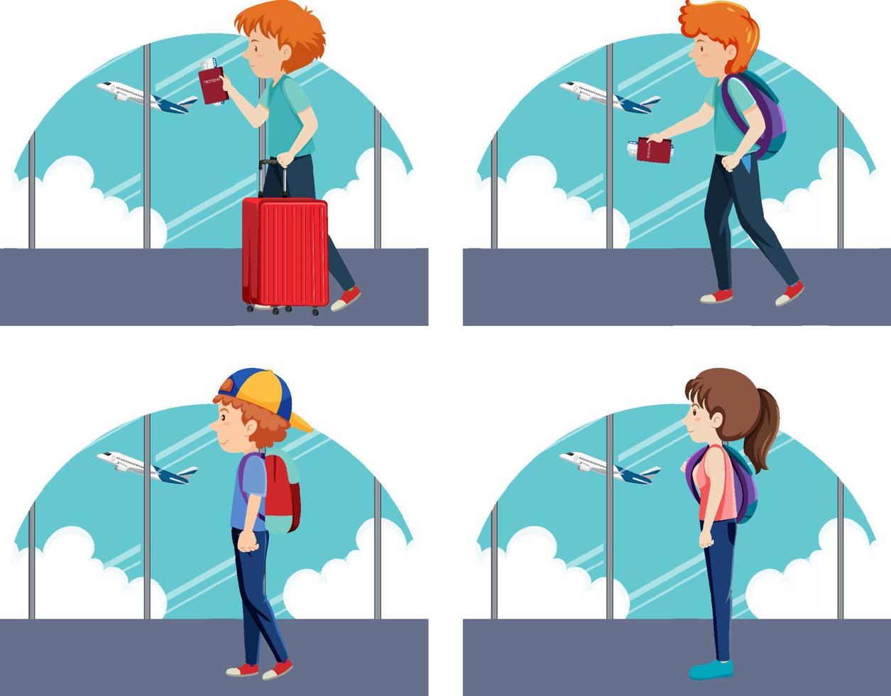 Simple character of tourists vector