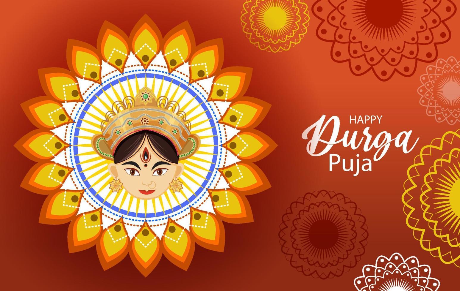 Durga Puja Indian festival banner vector