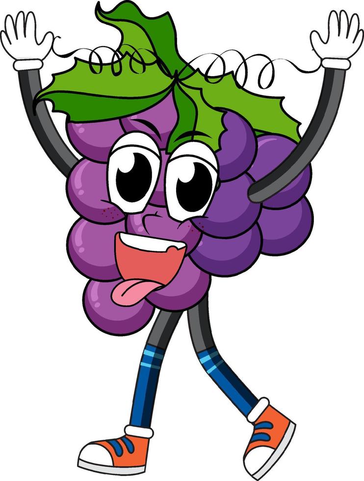 Grapes with arms and legs vector