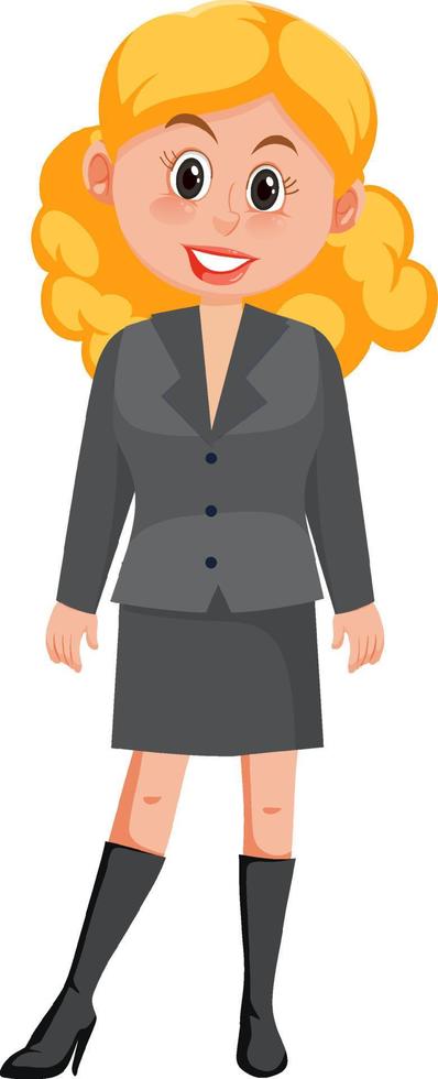 Businesswoman in gray suit vector