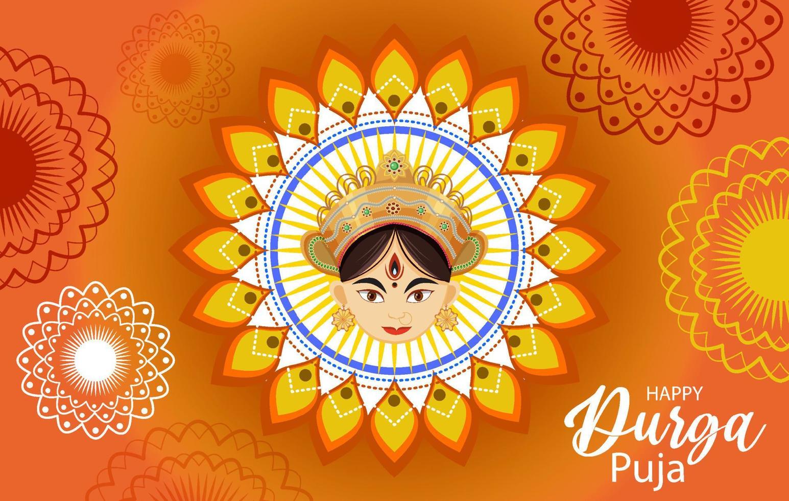 Durga Puja Indian festival banner vector