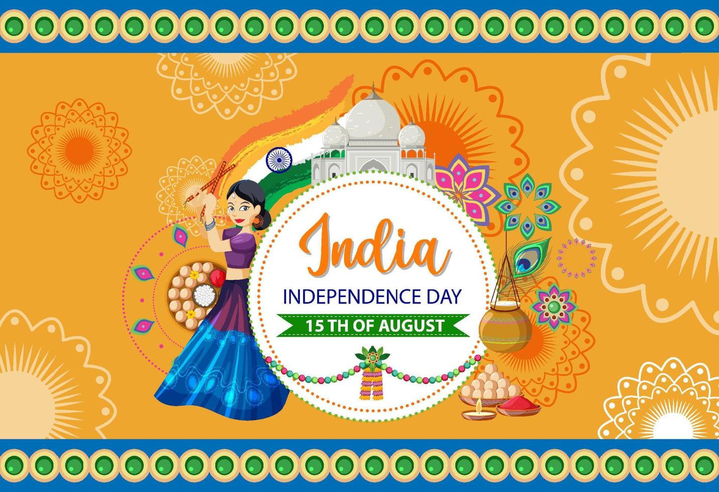 India Independence Day Poster vector