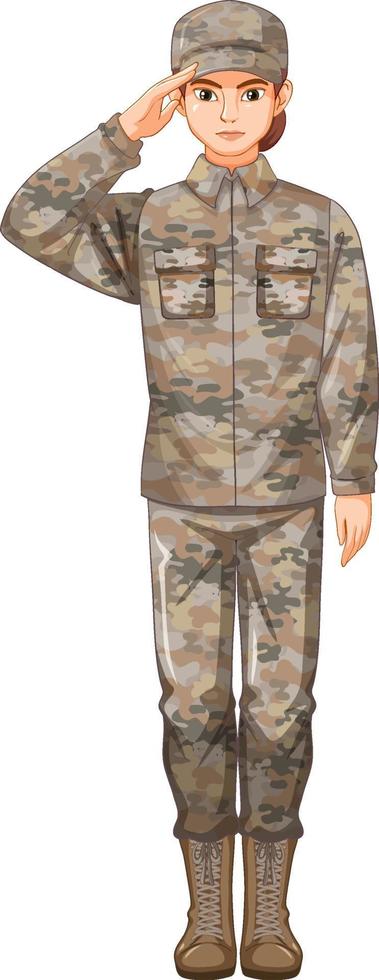 Soldier in uniform cartoon character vector