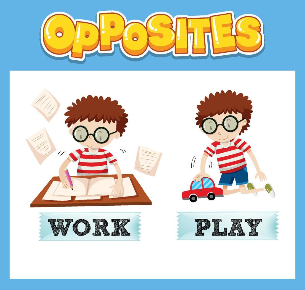 Opposite English words for kids vector