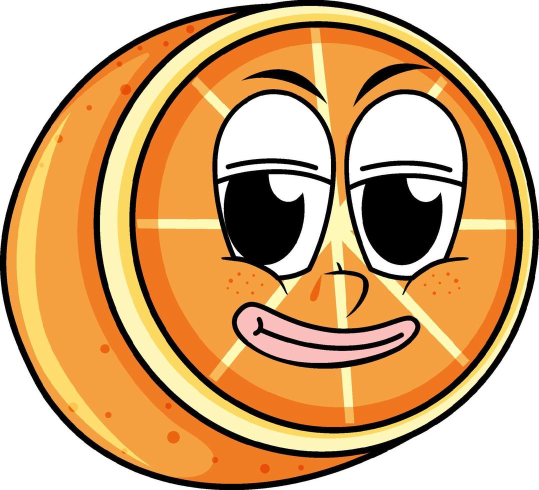 naranja con cara feliz vector