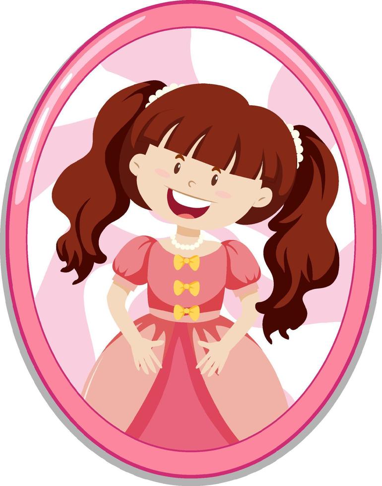 Cute princess cartoon character vector