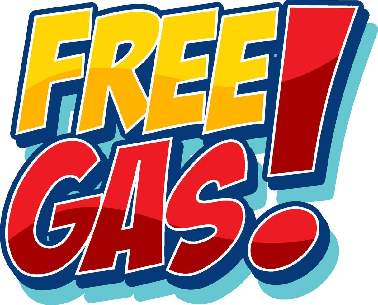 diseño de logotipo de palabra de dibujos animados de gas gratis vector