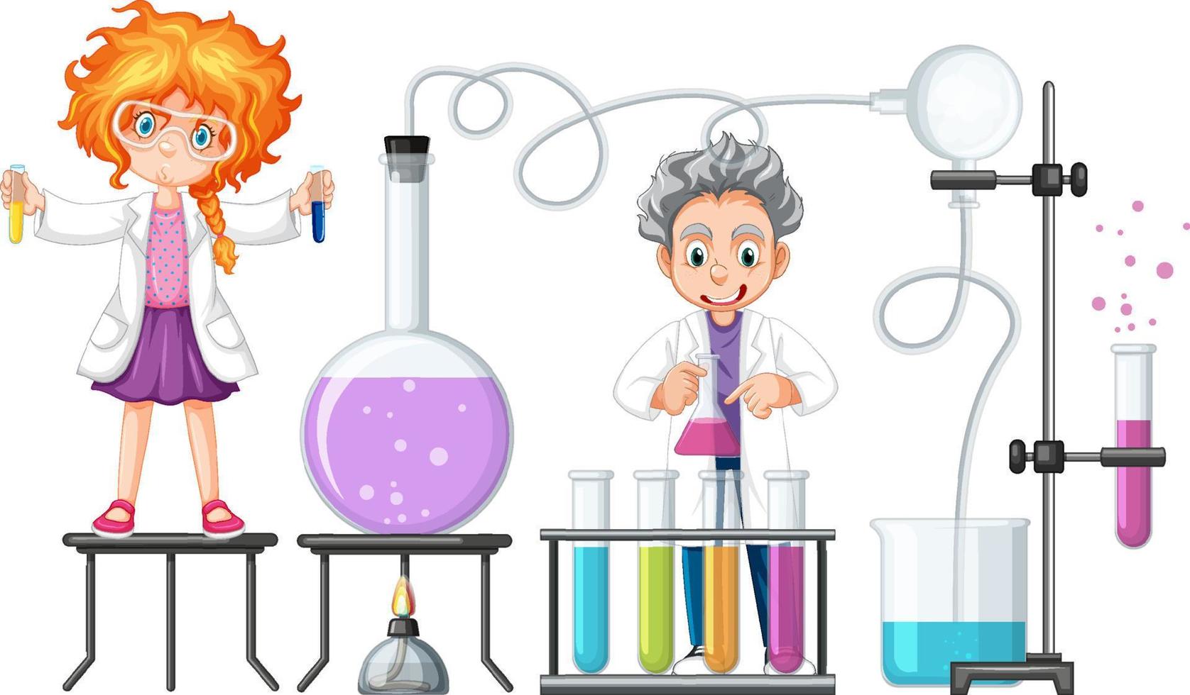 Scientist doing science experiment in the lab vector