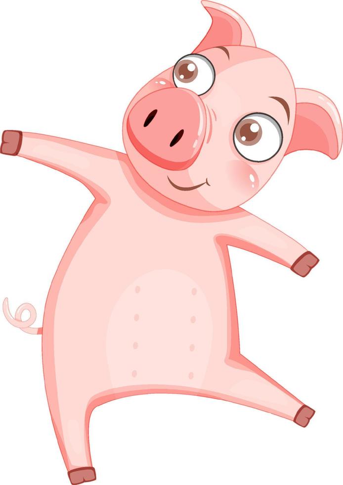 Cut pig cartoon character on white background vector