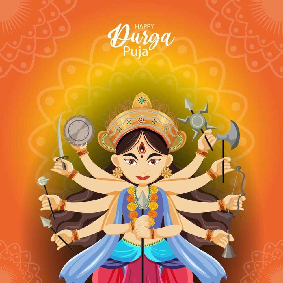 Durga Puja Indian festival banner vector