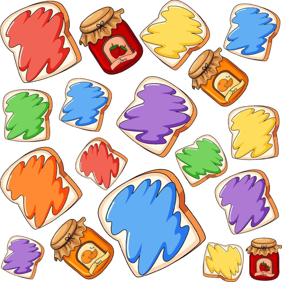 Toasted bread with jam vector